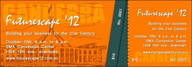 Canberra Event Ticket Product Front