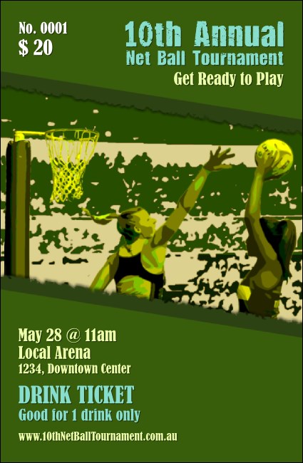 Net Ball Drink Ticket Product Front