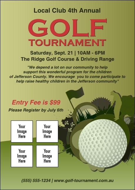 Golf Tournament Postcard Product Front