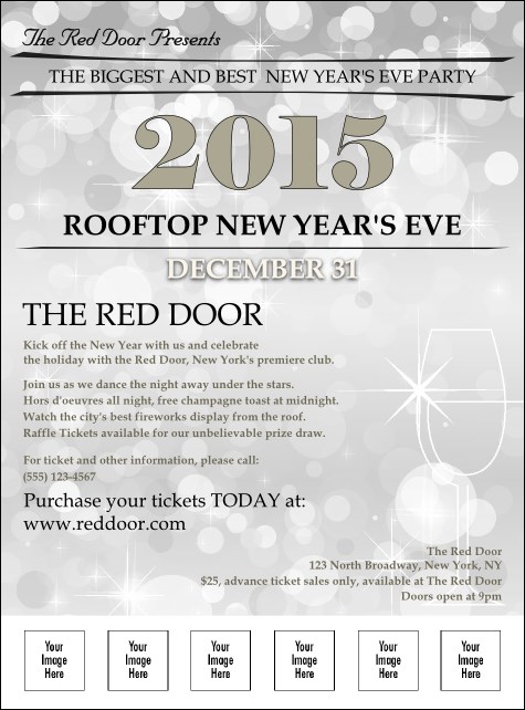 Silver Glitter Logo Flyer Product Front