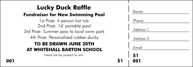 All Purpose Raffle Ticket 0007 Product Front