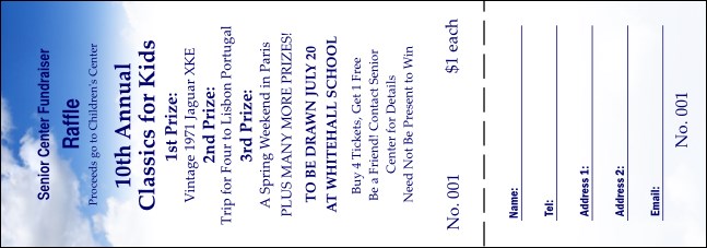 Blue Skies Raffle Ticket 0007