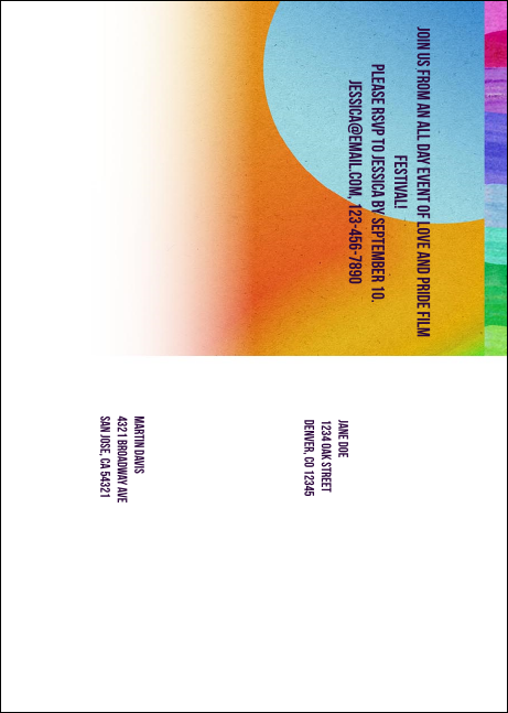 LGBT Film Festival Postcard Product Back