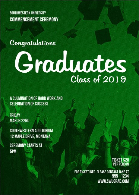 Graduation - Green Postcard Product Front